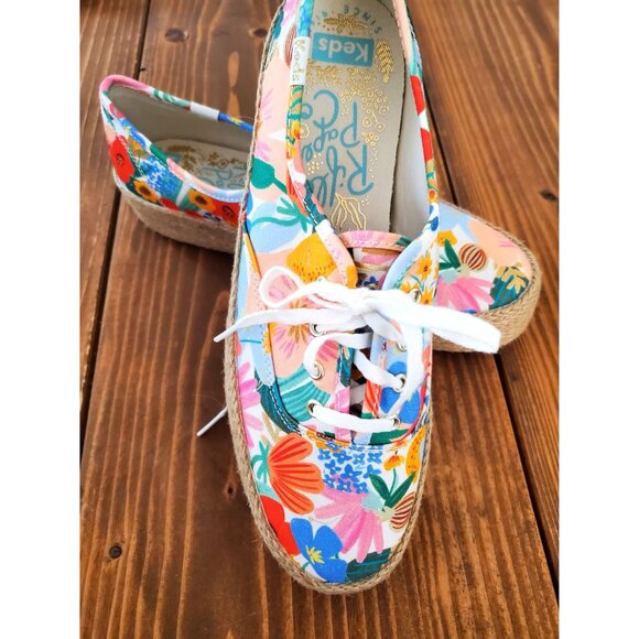 Keds Rifle Co Womens Floral Beachy Print Platform Espadrille Sneakers 8.5 - Picture 10 of 11